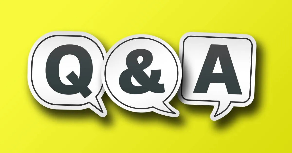 Snakkebobler med teksten «Q&A» på gul bakgrunn